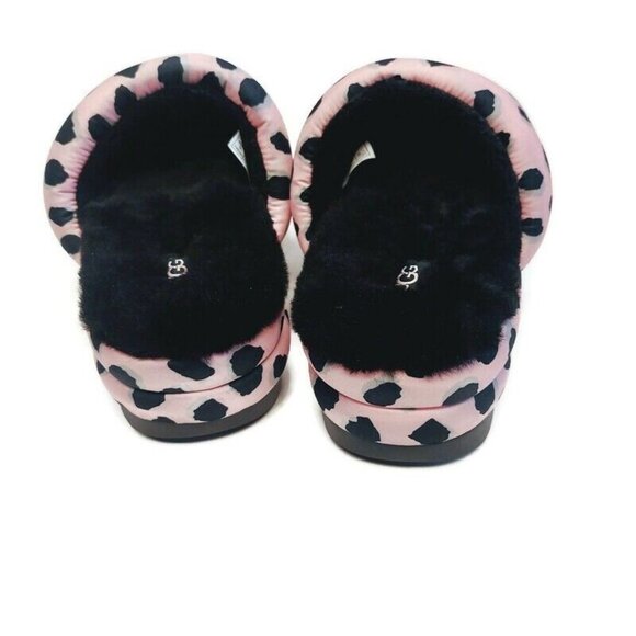 UGG Womens 8 Maxi Slide Cheetah Print Sheepskin Platform Slippers Pink Scallop - Picture 6 of 8